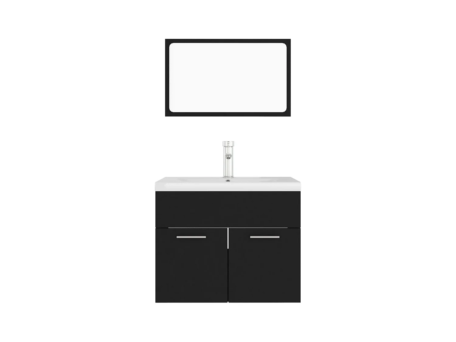 Zwarte spaanplaat badkamermeubelset