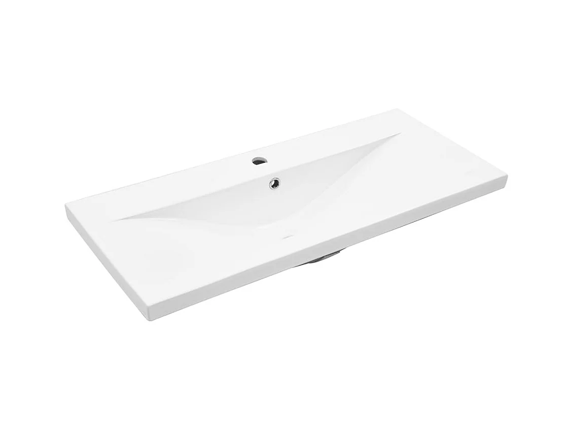 Mueble de baño con lavabo integrado en madera antigua