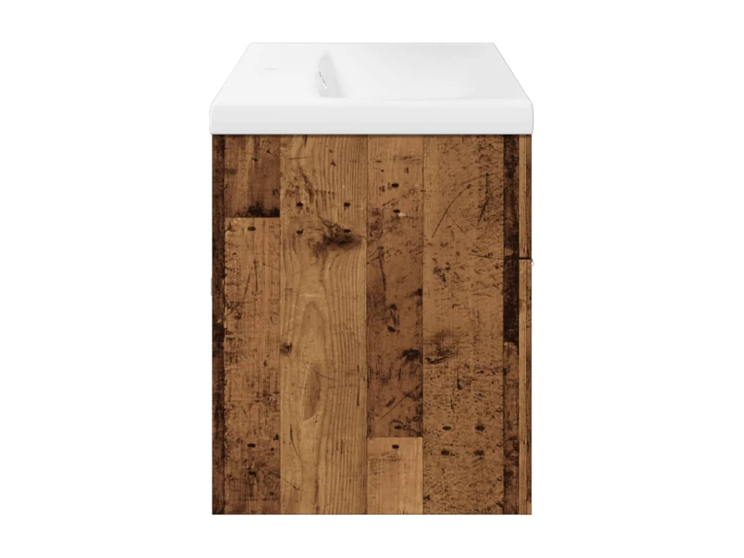 Armoire lavabo de salle de bain avec bassin intégré vieux bois