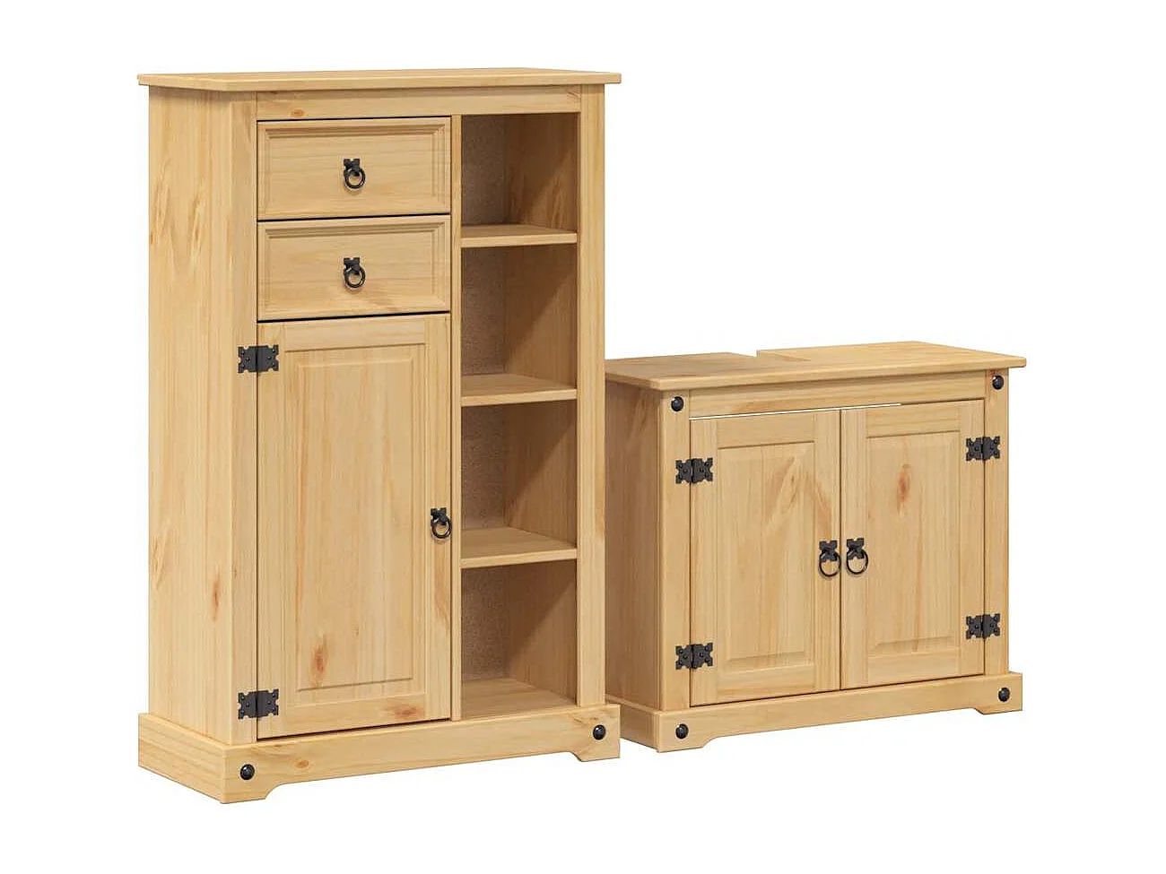 Ensemble de meubles salle de bain 2 pcs Corona bois pin massif