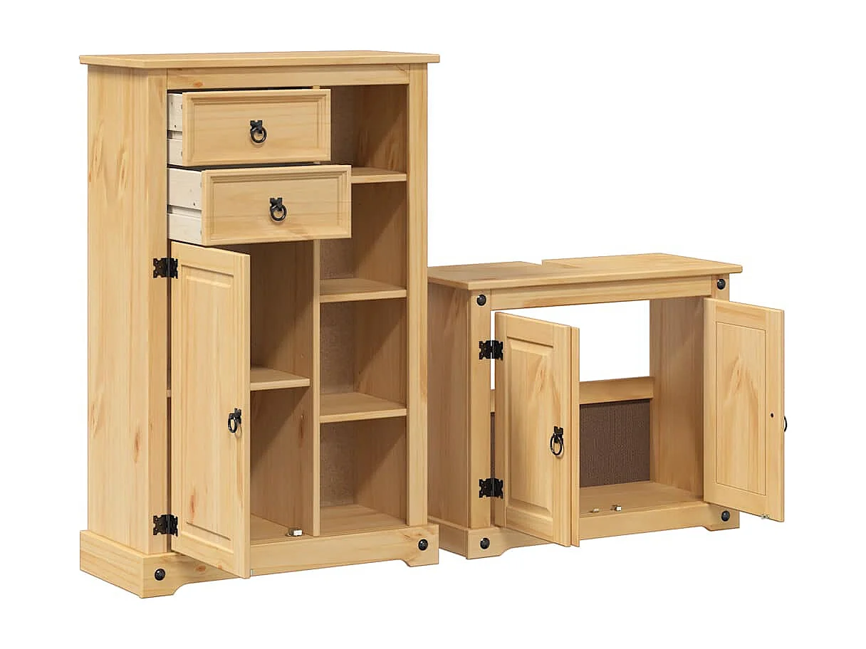 Ensemble de meubles salle de bain 2 pcs Corona bois pin massif