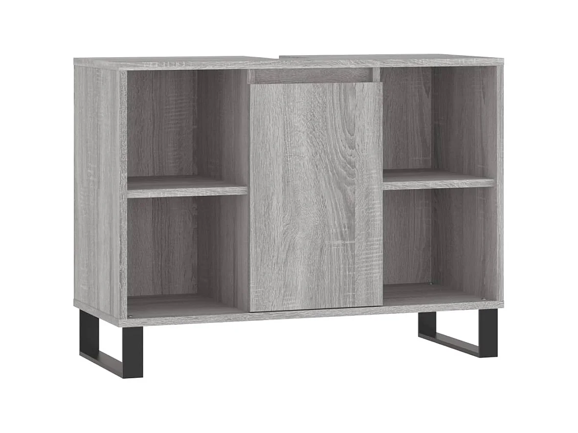 Ensemble de meubles de salle de bain 3 pcs Sonoma gris