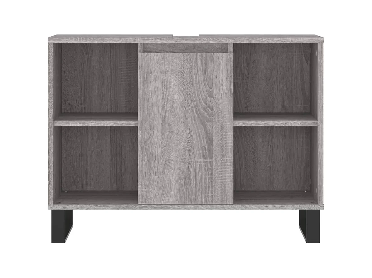 Ensemble de meubles de salle de bain 3 pcs Sonoma gris