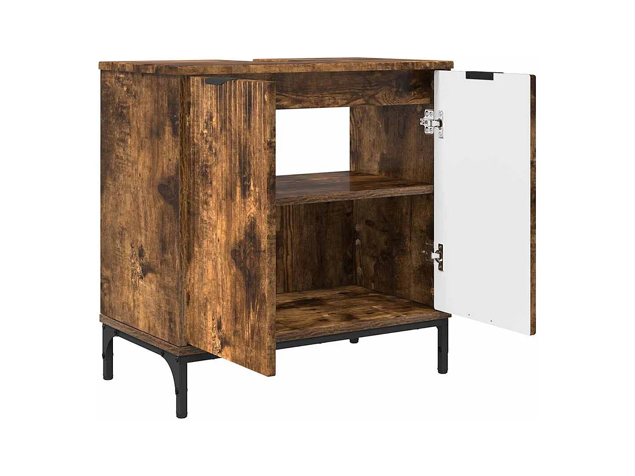 Set di mobili da bagno Plaid 3 pezzi Rovere Fumé