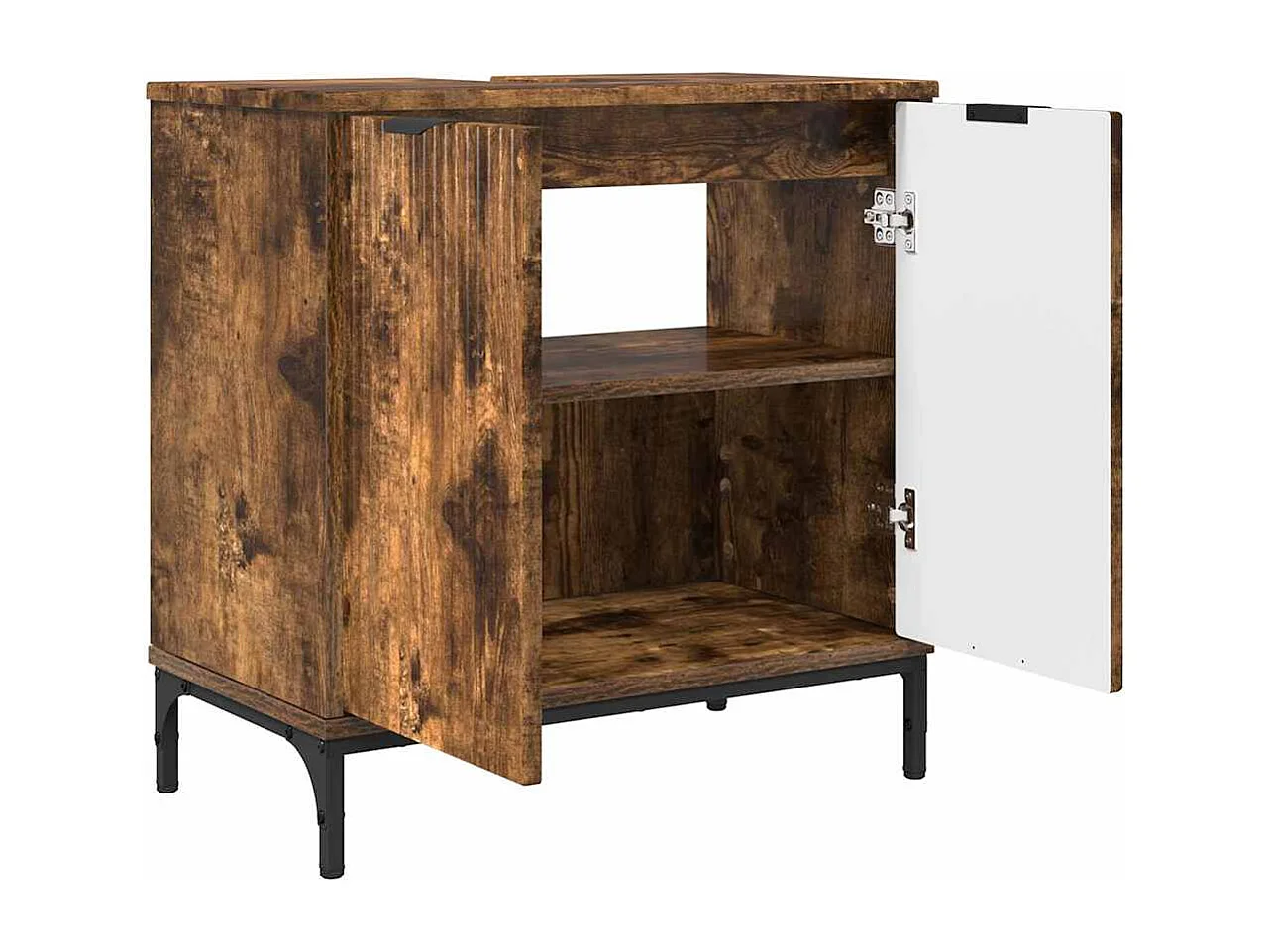 Set di mobili da bagno Plaid 3 pezzi Rovere Fumé