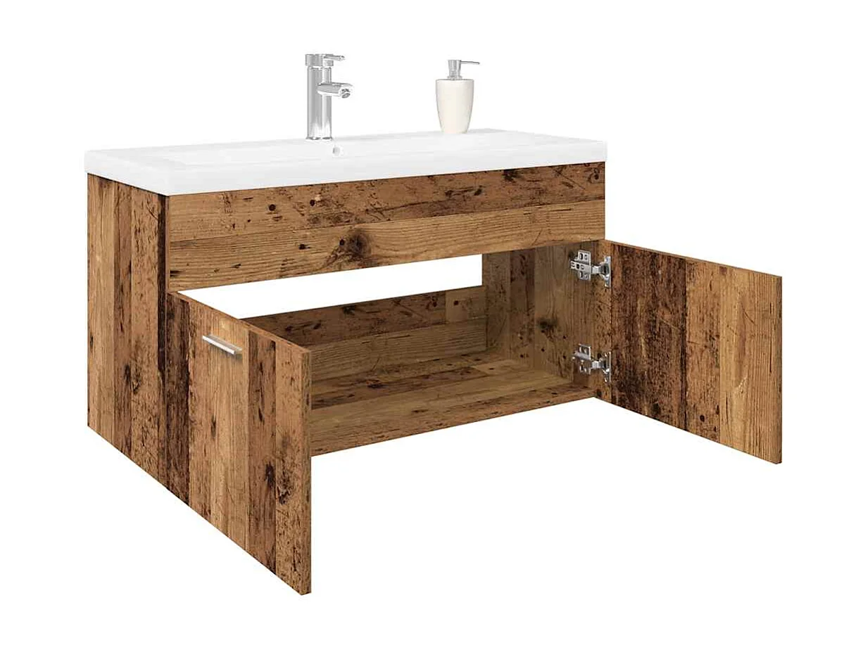 Meubels met geïntegreerde spoelbak, oud hout, bewerkt hout