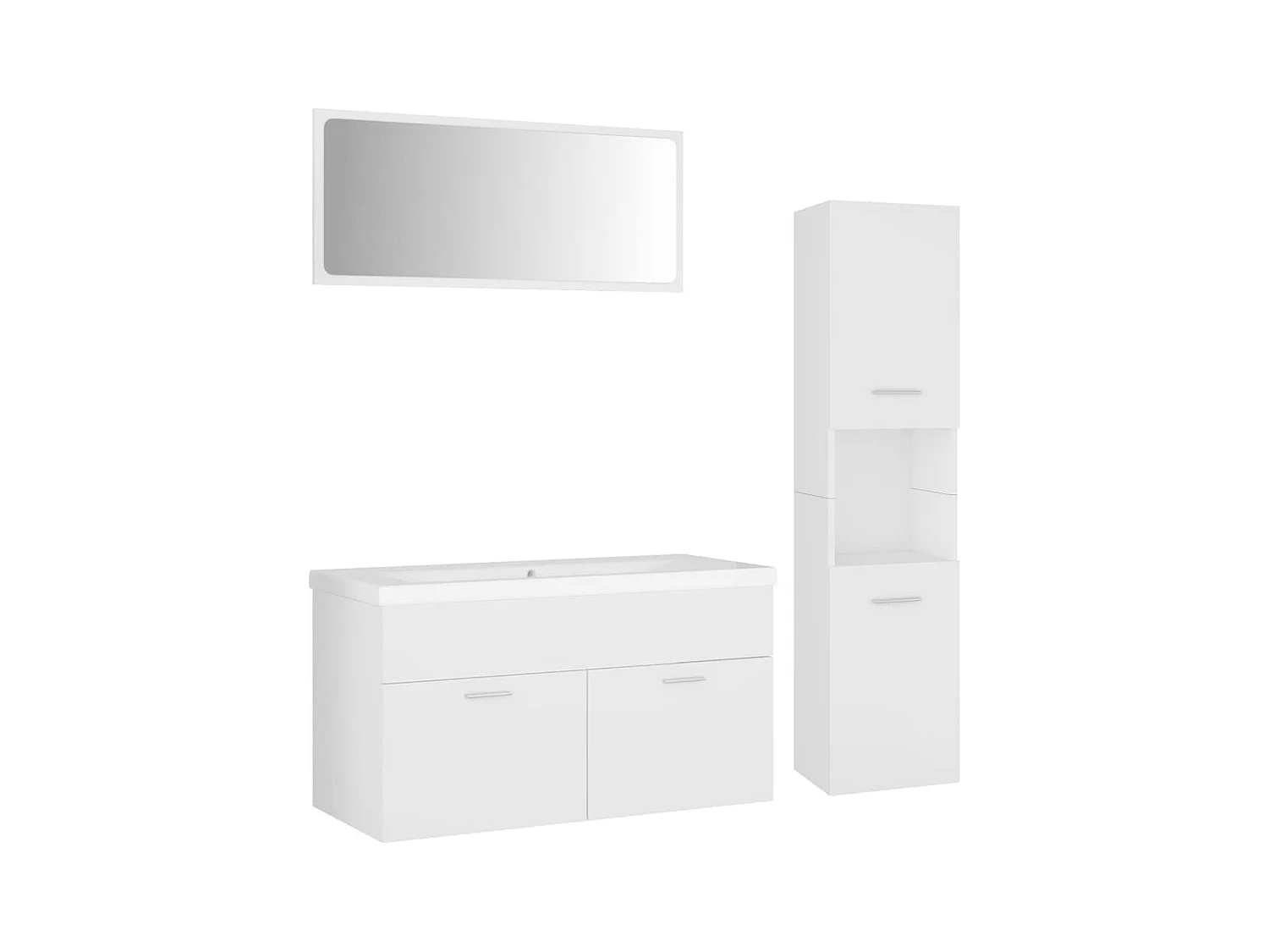 Conjunto de muebles de baño de madera de ingeniería blanca