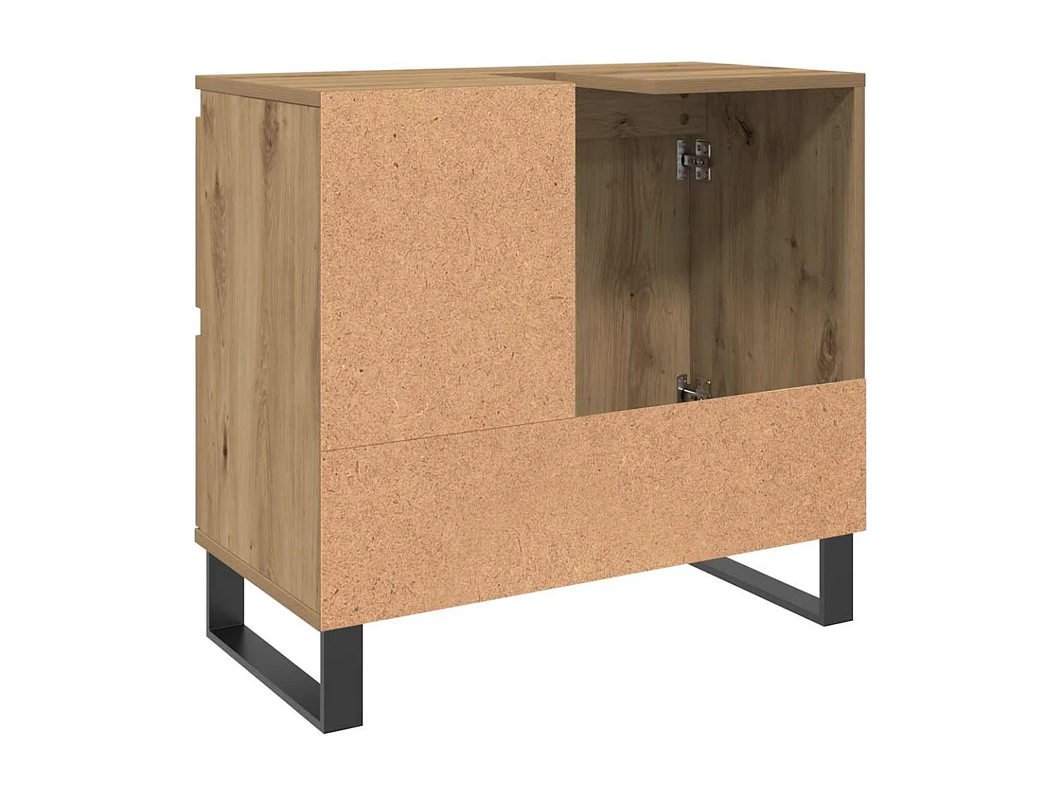 Badkamer wastafelkast handgemaakt eiken 65x33x60 cm