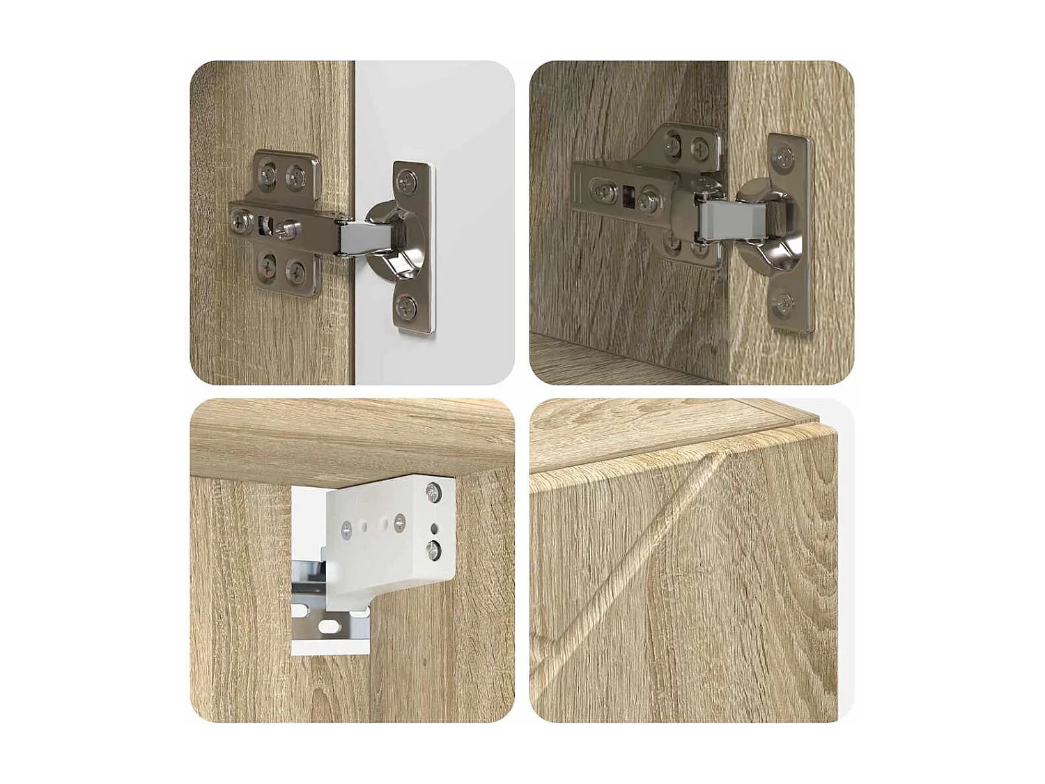 Ensemble de mobilier de salle de bain 4 pcs Chêne sonoma