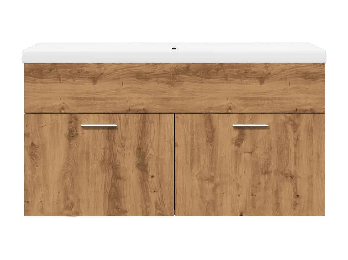 Badkamer wastafelmeubel met geïntegreerde waskom, handgemaakt eikenhout