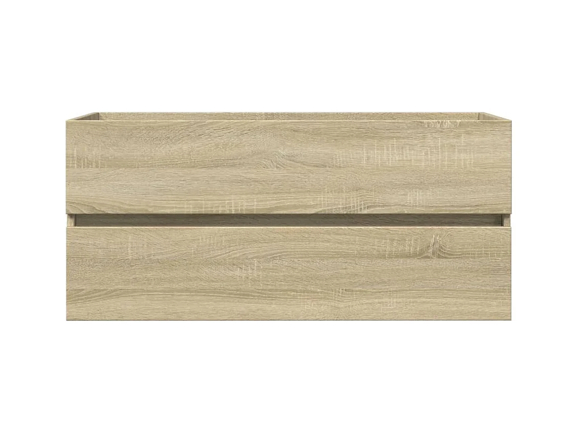 Ensemble de meubles de bain 2pcs céramique et bois d'ingénierie