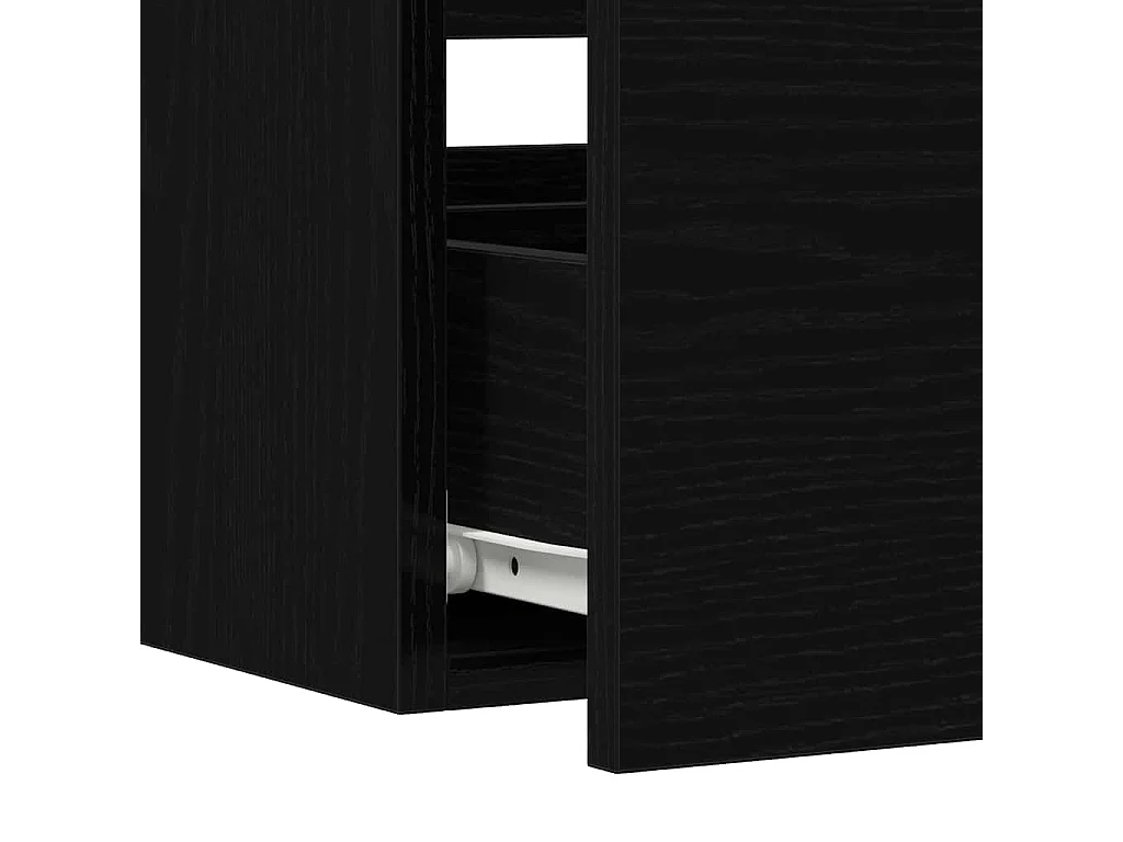 Ensemble de mobilier de salle de bain 3 pcs Chêne noir