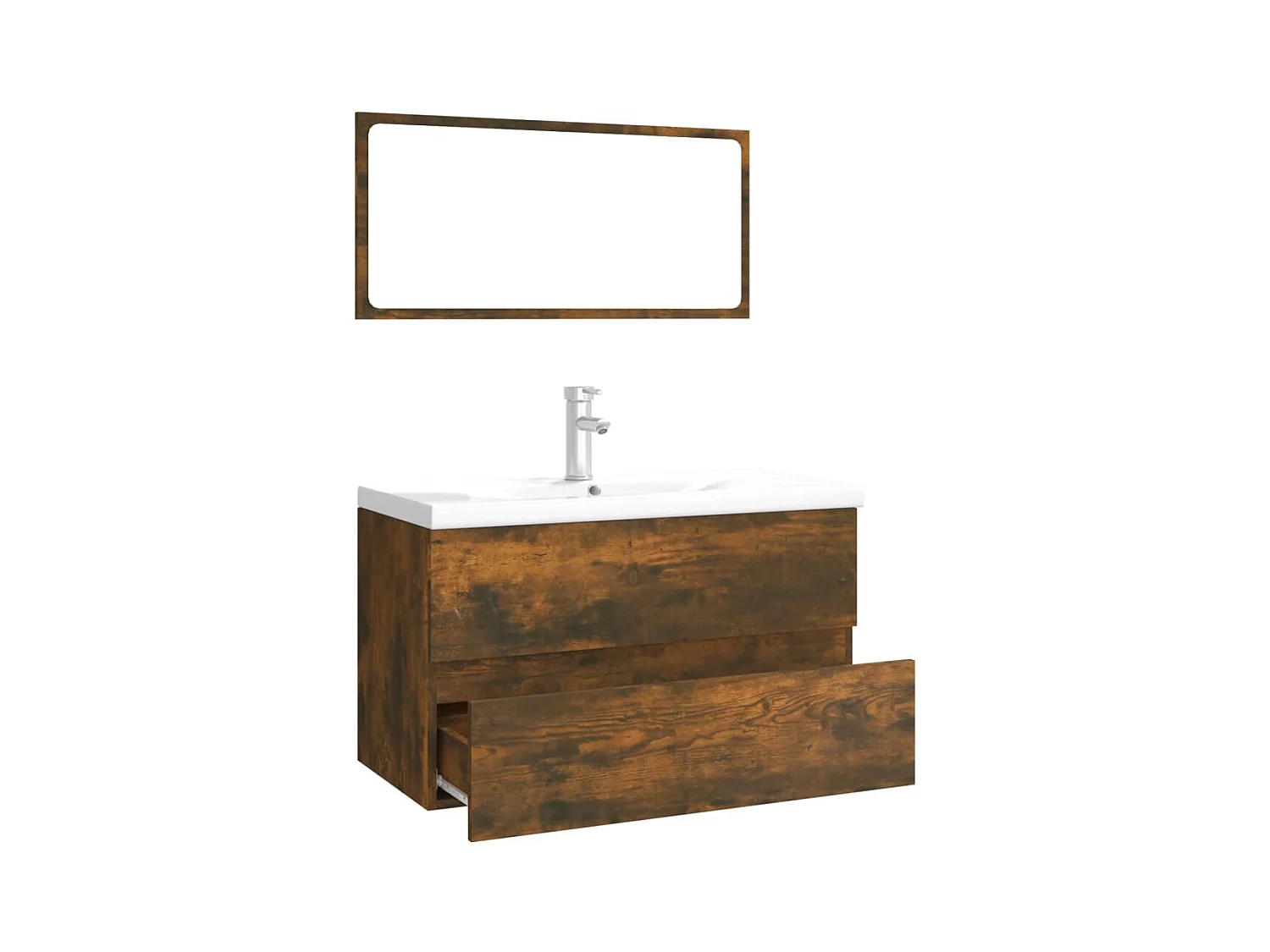 Muebles de baño de madera de ingeniería de roble ahumado