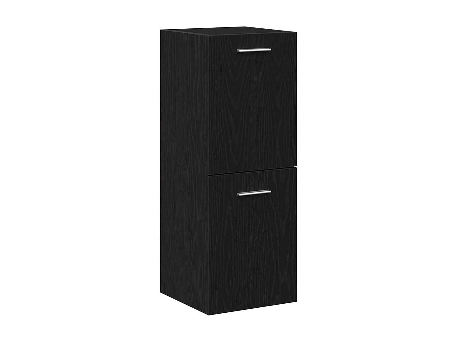 Badkamermeubelset Wandmontage 4 stuks Zwart Eiken