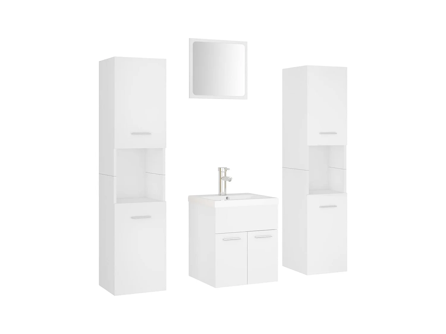 Conjunto de muebles de baño de aglomerado blanco