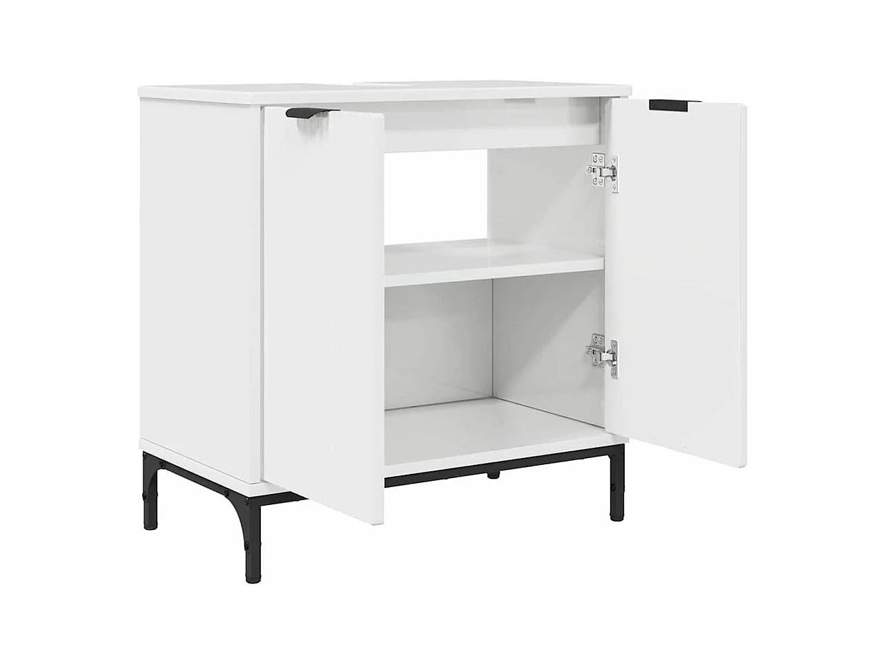 Conjunto de muebles de baño de 3 piezas en blanco brillante