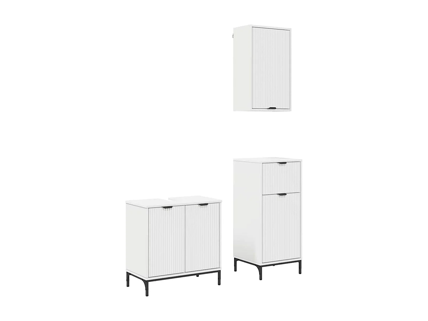 Conjunto de muebles de baño con cajón 3 piezas Blanco