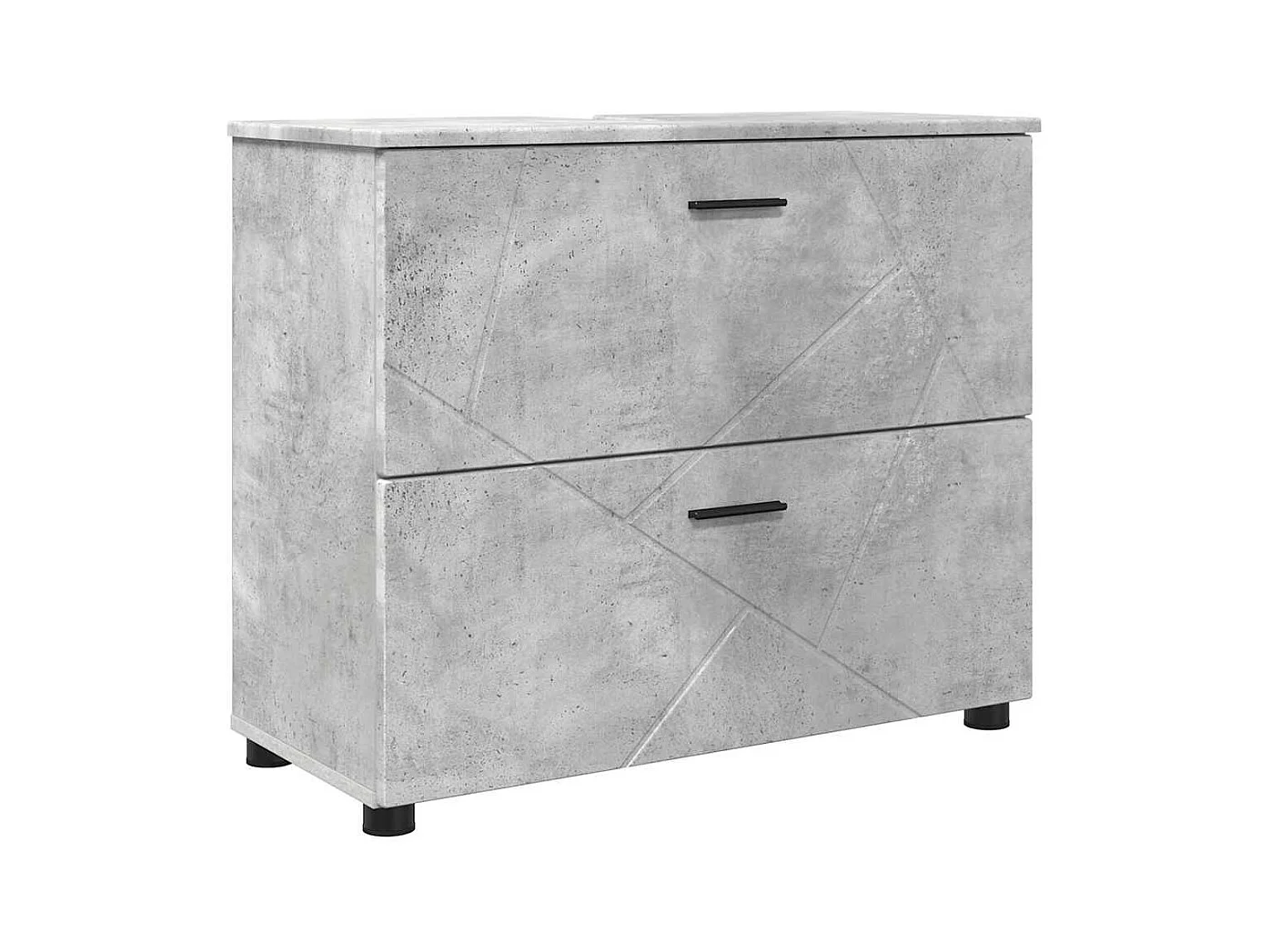 Ensemble de mobilier de salle de bain 5 pcs Gris béton