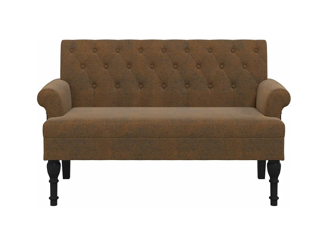 Banco con respaldo marrón 120x62x75,5 cm piel antelina