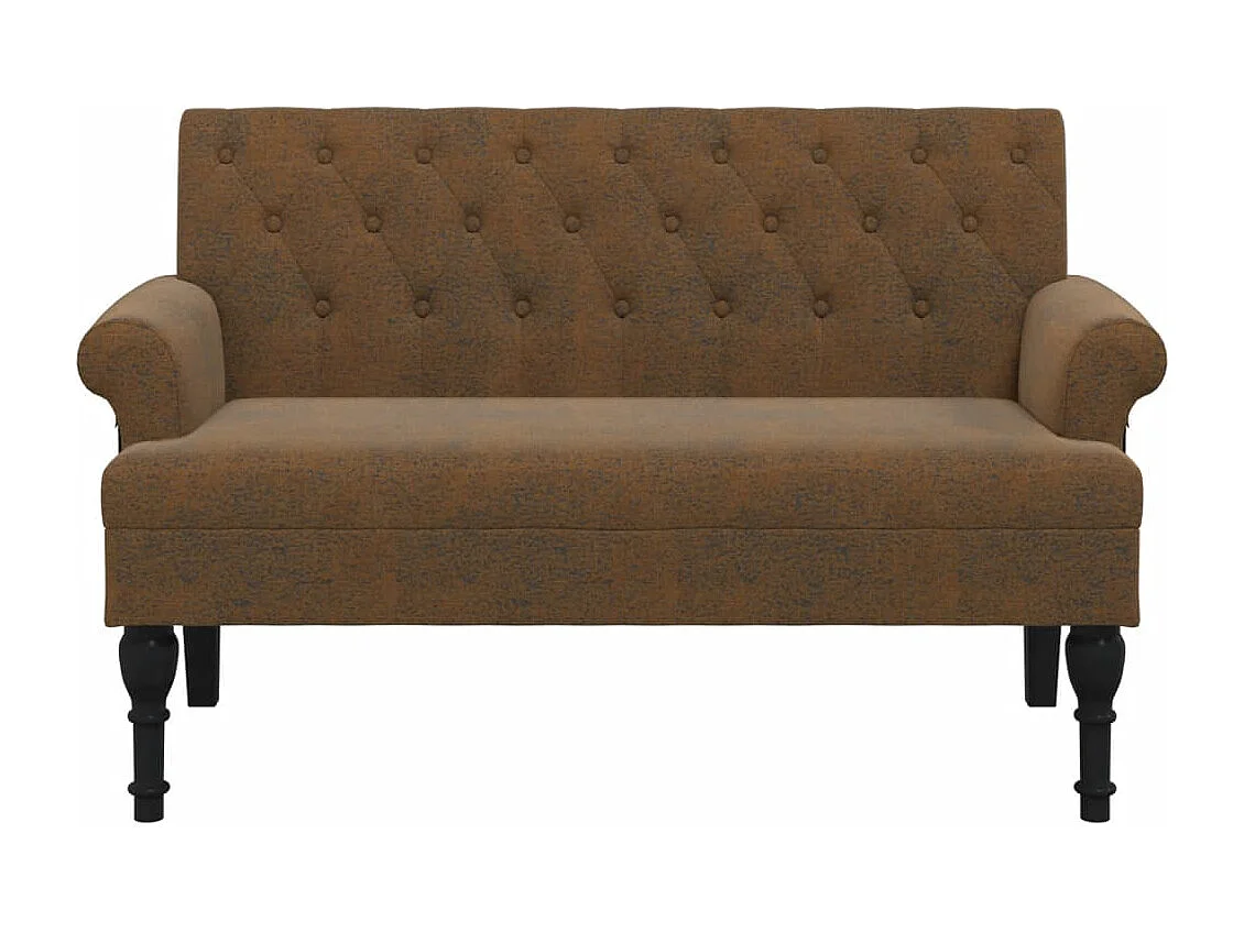 Banco con respaldo marrón 120x62x75,5 cm piel antelina