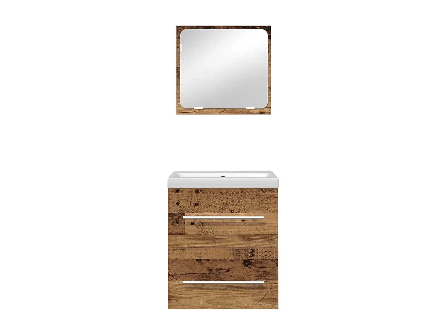 Ensemble de mobilier de salle de bain 2 pcs Bois ancien