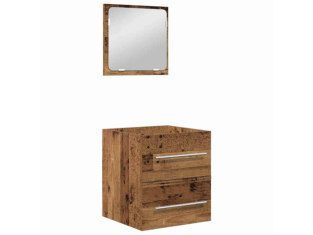 Ensemble de mobilier de salle de bain 2 pcs Bois ancien