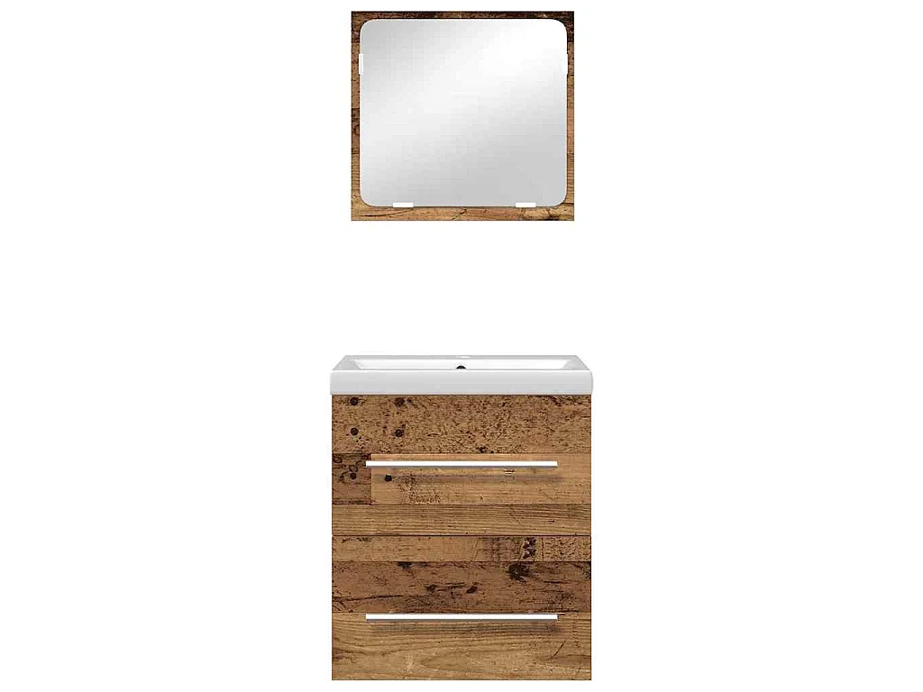 Ensemble de mobilier de salle de bain 2 pcs Bois ancien