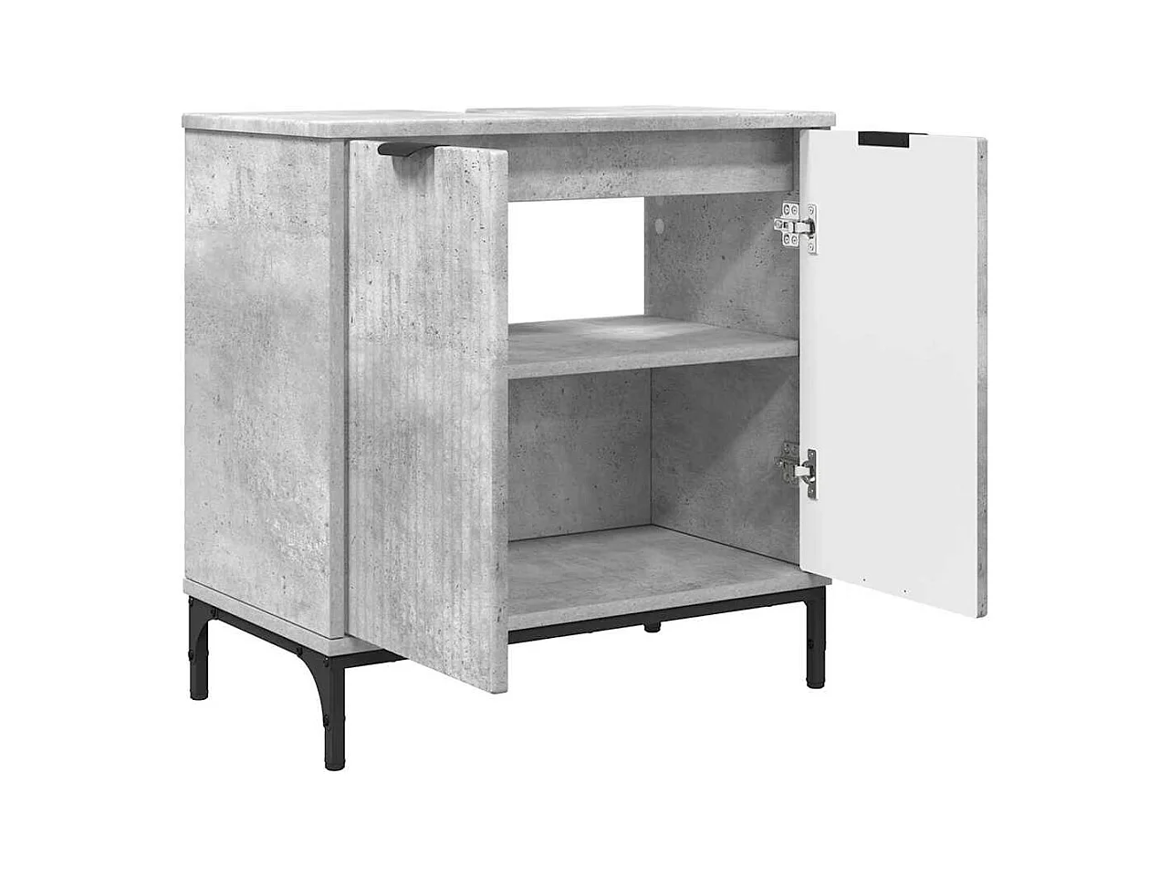 Ensemble de mobilier de salle de bain Plaid 2 pcs Gris béton