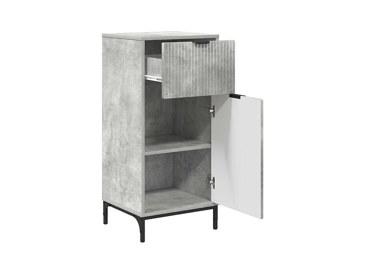 Ensemble de mobilier de salle de bain Plaid 2 pcs Gris béton