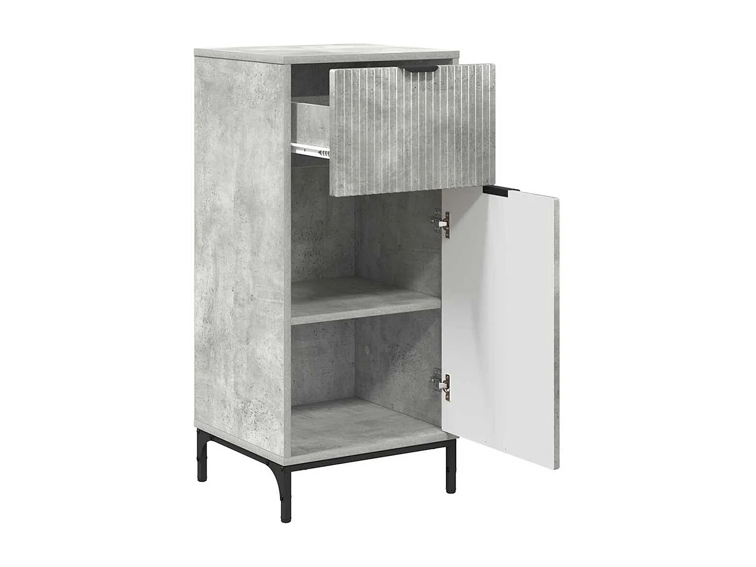 Set di mobili da bagno a quadri 2 pezzi grigio cemento