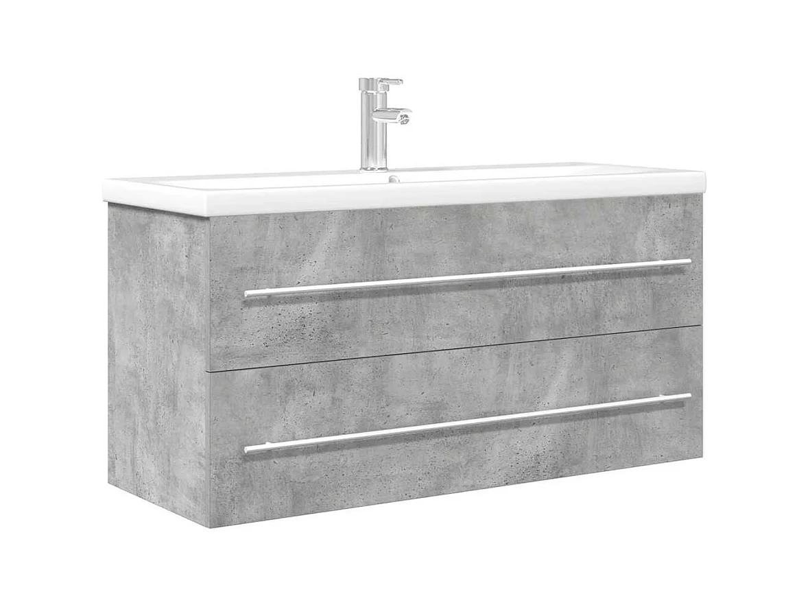 2-teiliges Badmöbel-Set Betongrau
