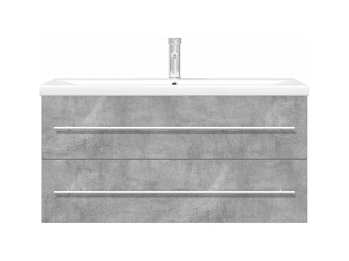 2-teiliges Badmöbel-Set Betongrau