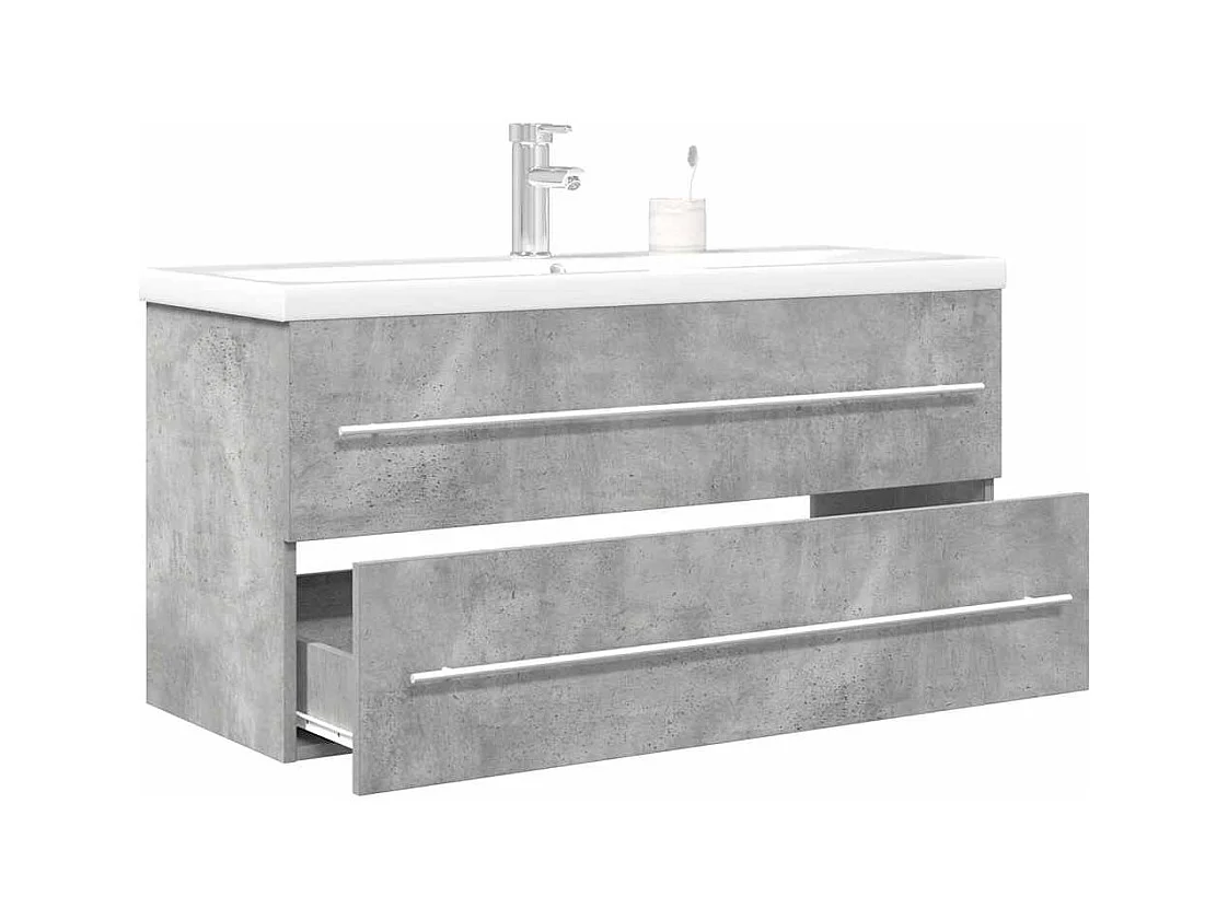 Ensemble de meubles de salle de bain 2 pcs gris béton