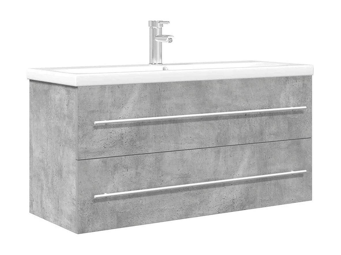 2-delige badkamermeubelset betongrijs