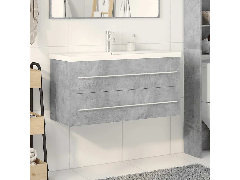 2-delige badkamermeubelset betongrijs
