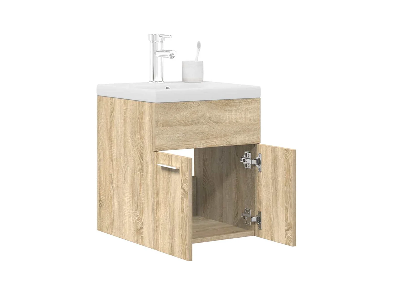 Badkamer wastafelmeubel met geïntegreerde wastafel en kraan