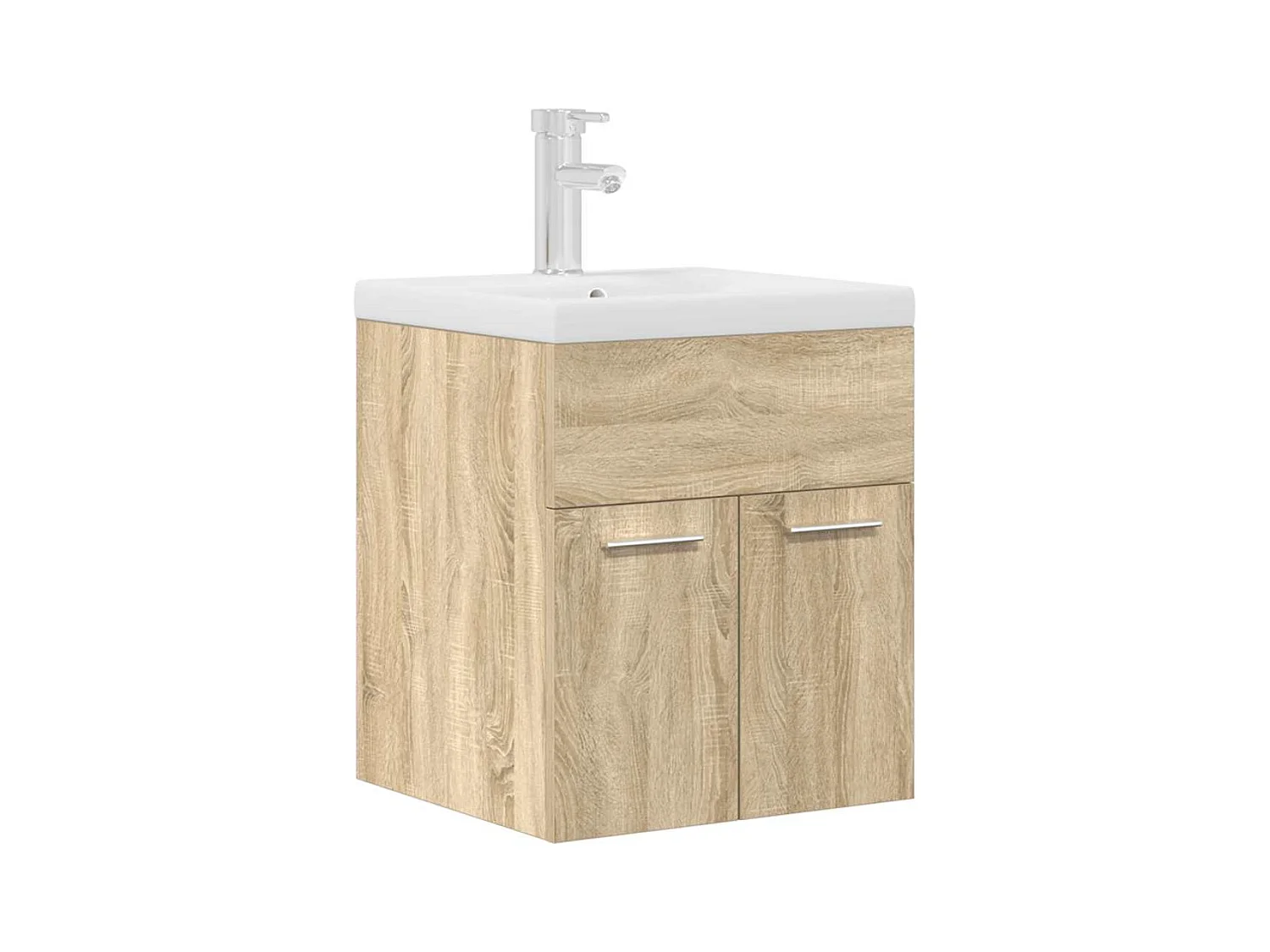 Badkamer wastafelmeubel met geïntegreerde wastafel en kraan