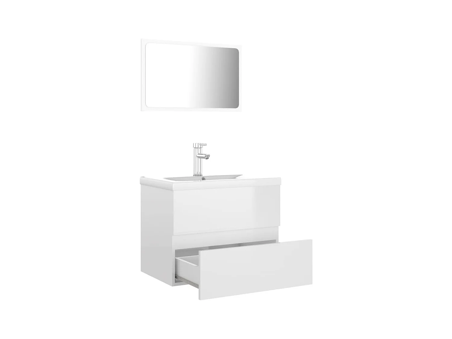 Badkamermeubels van wit glanzend bewerkt hout