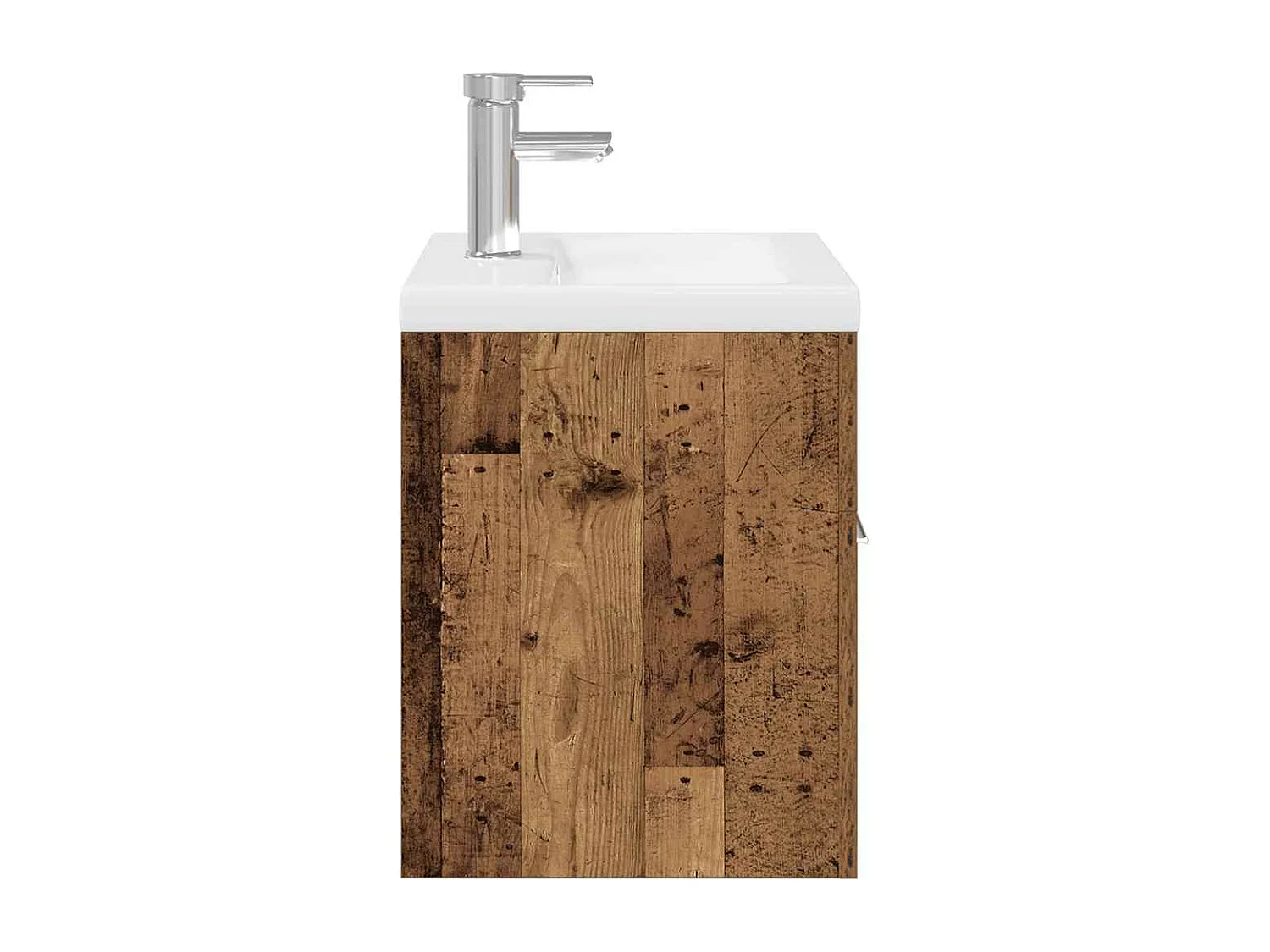 Meuble lavabo avec bassin et robinet intégrés vieux bois