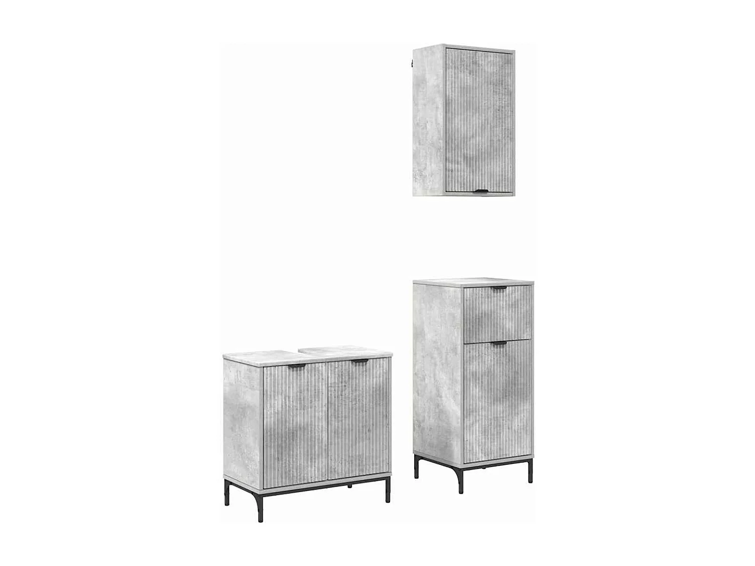 Set di mobili da bagno a quadri 3 pezzi grigio cemento