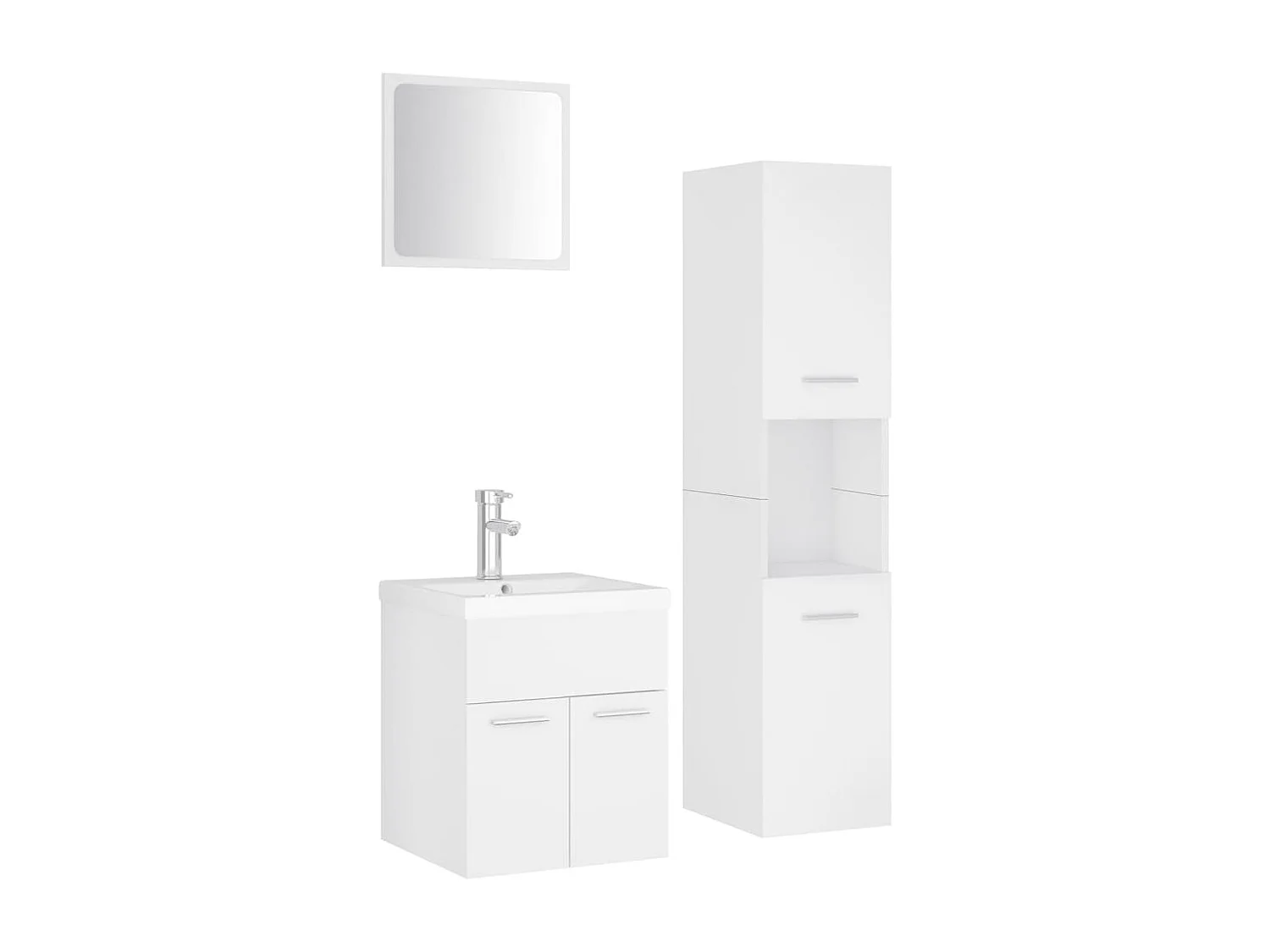 Conjunto de muebles de baño de aglomerado blanco