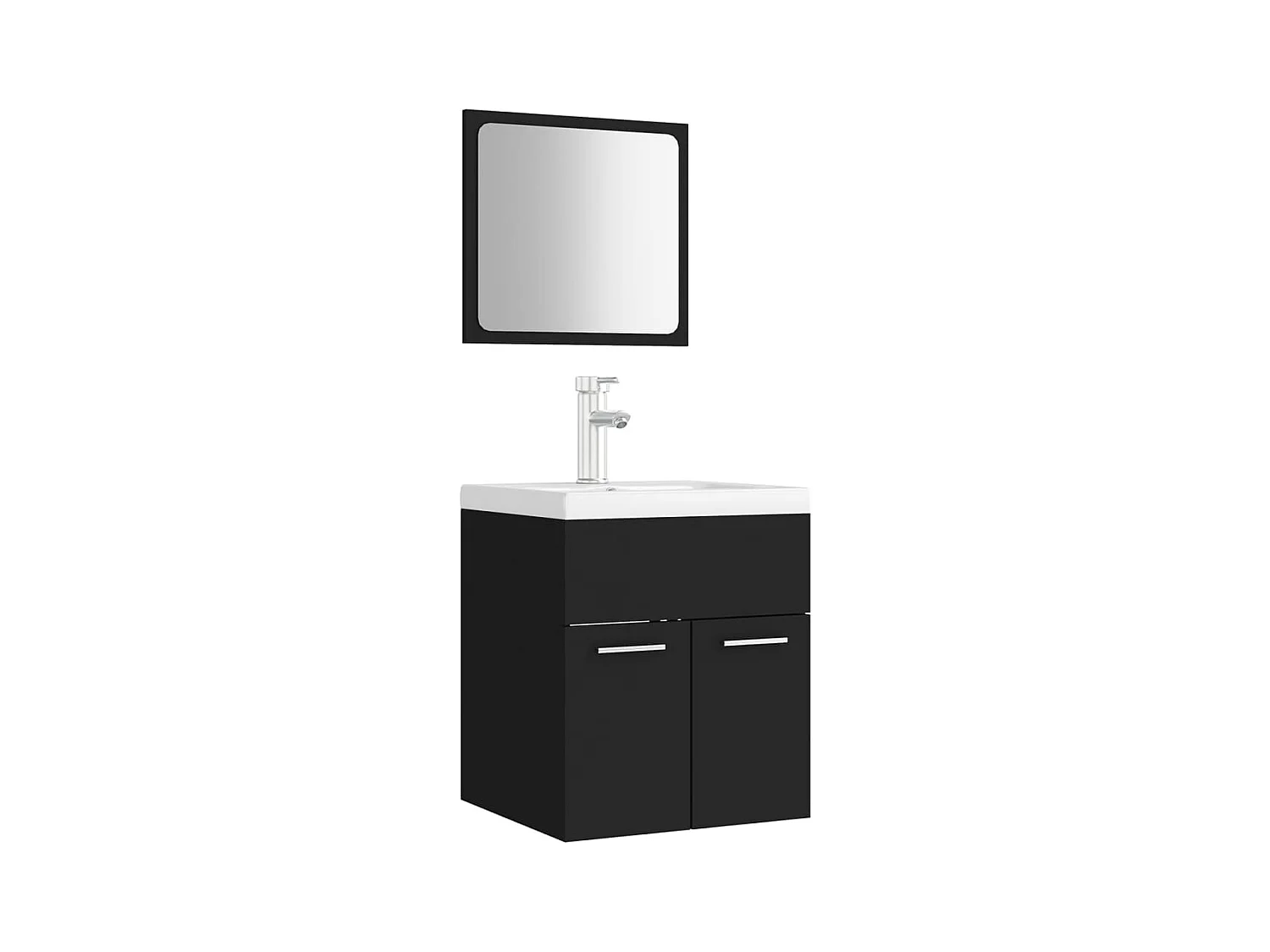 Conjunto de muebles de baño de aglomerado negro