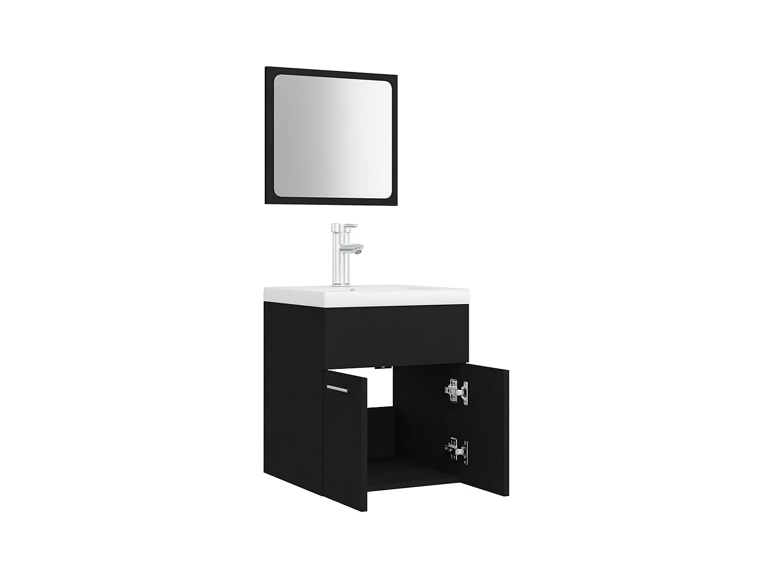 Conjunto de muebles de baño de aglomerado negro