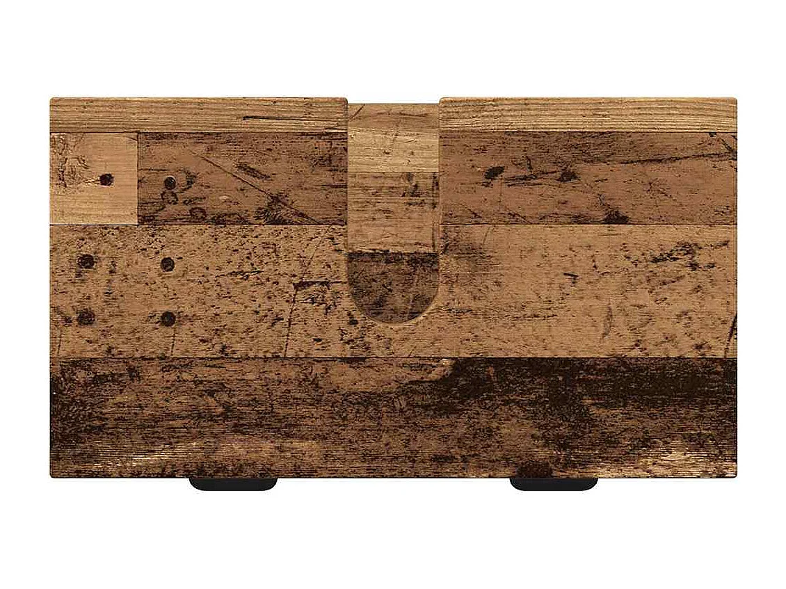 Set di mobili da bagno a quadri in legno anticato, 2 pezzi