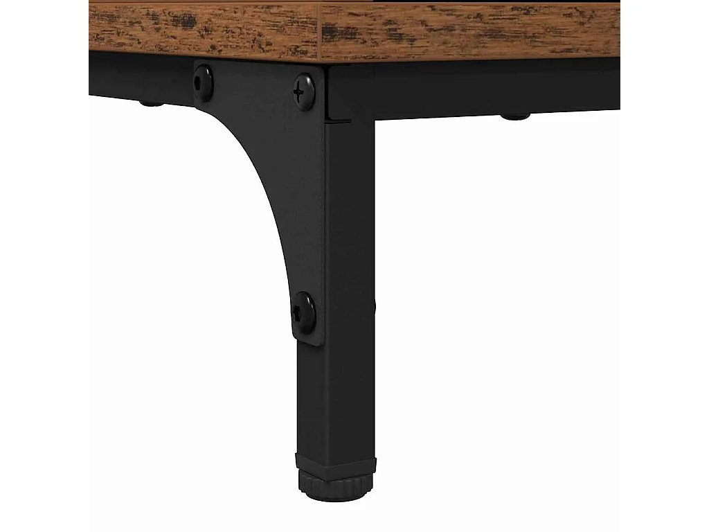 Set di mobili da bagno a quadri in legno anticato, 2 pezzi