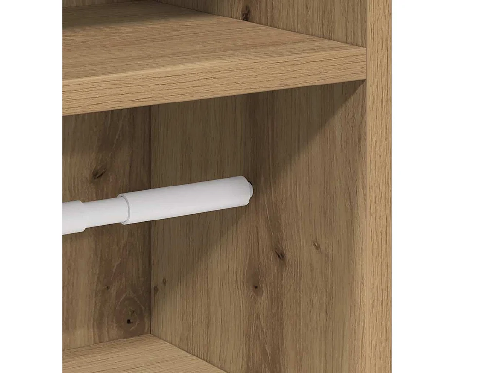 Mobile da bagno con portarotolo in rovere lavorato a mano