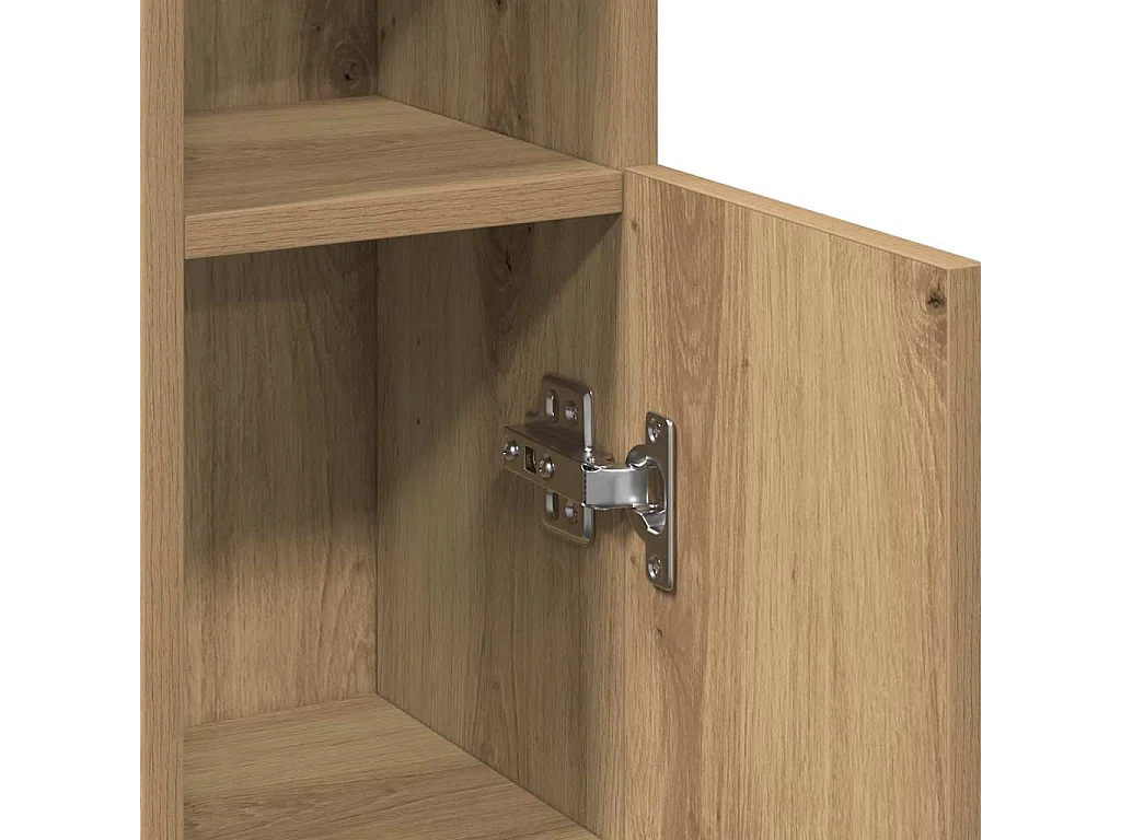 Mobile da bagno con portarotolo in rovere lavorato a mano