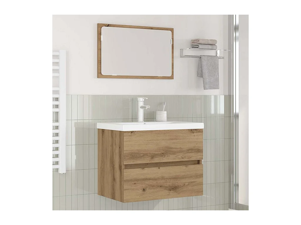 3-delige badkamermeubelset Zwarte eik