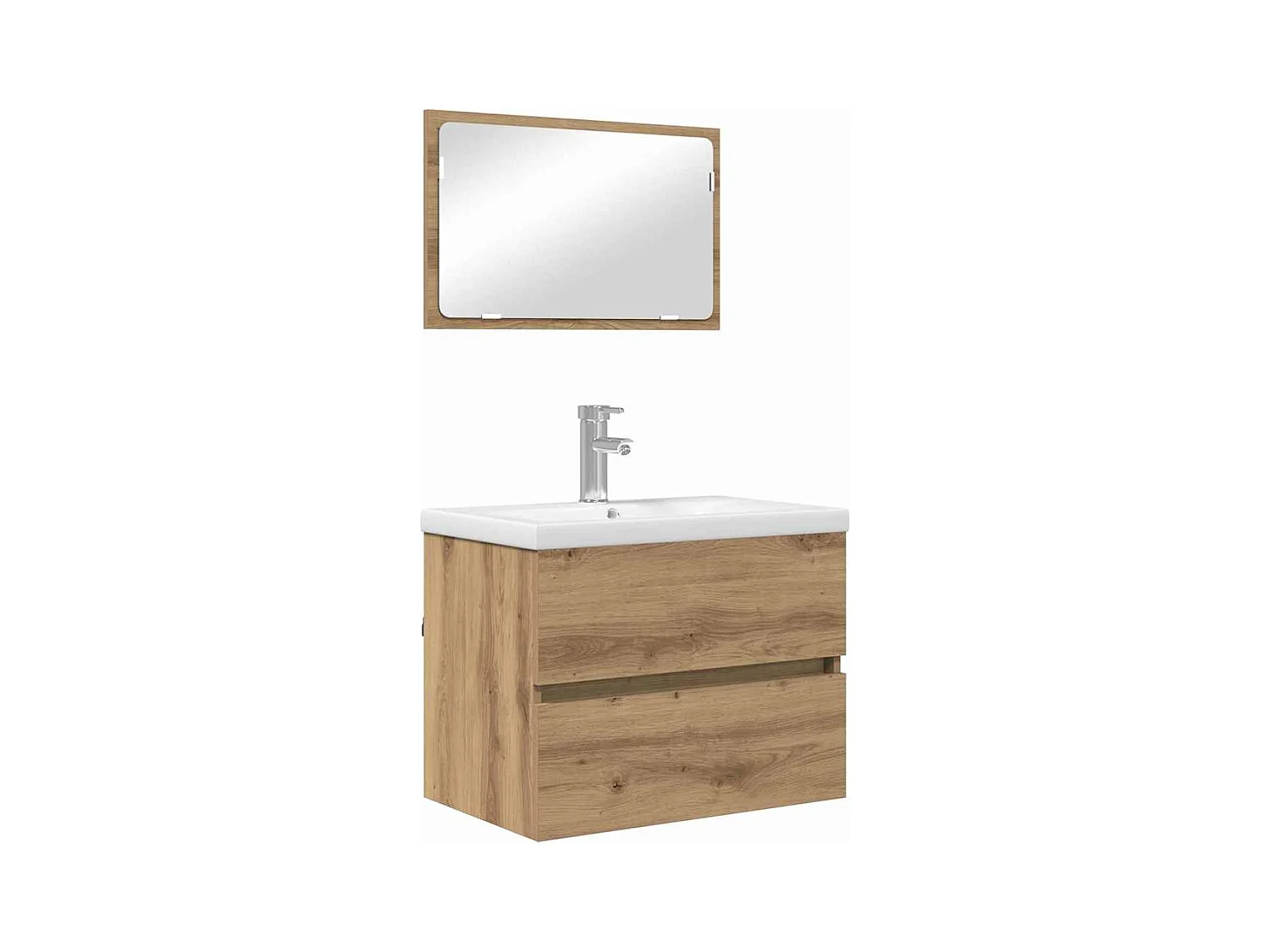 3-delige badkamermeubelset Zwarte eik