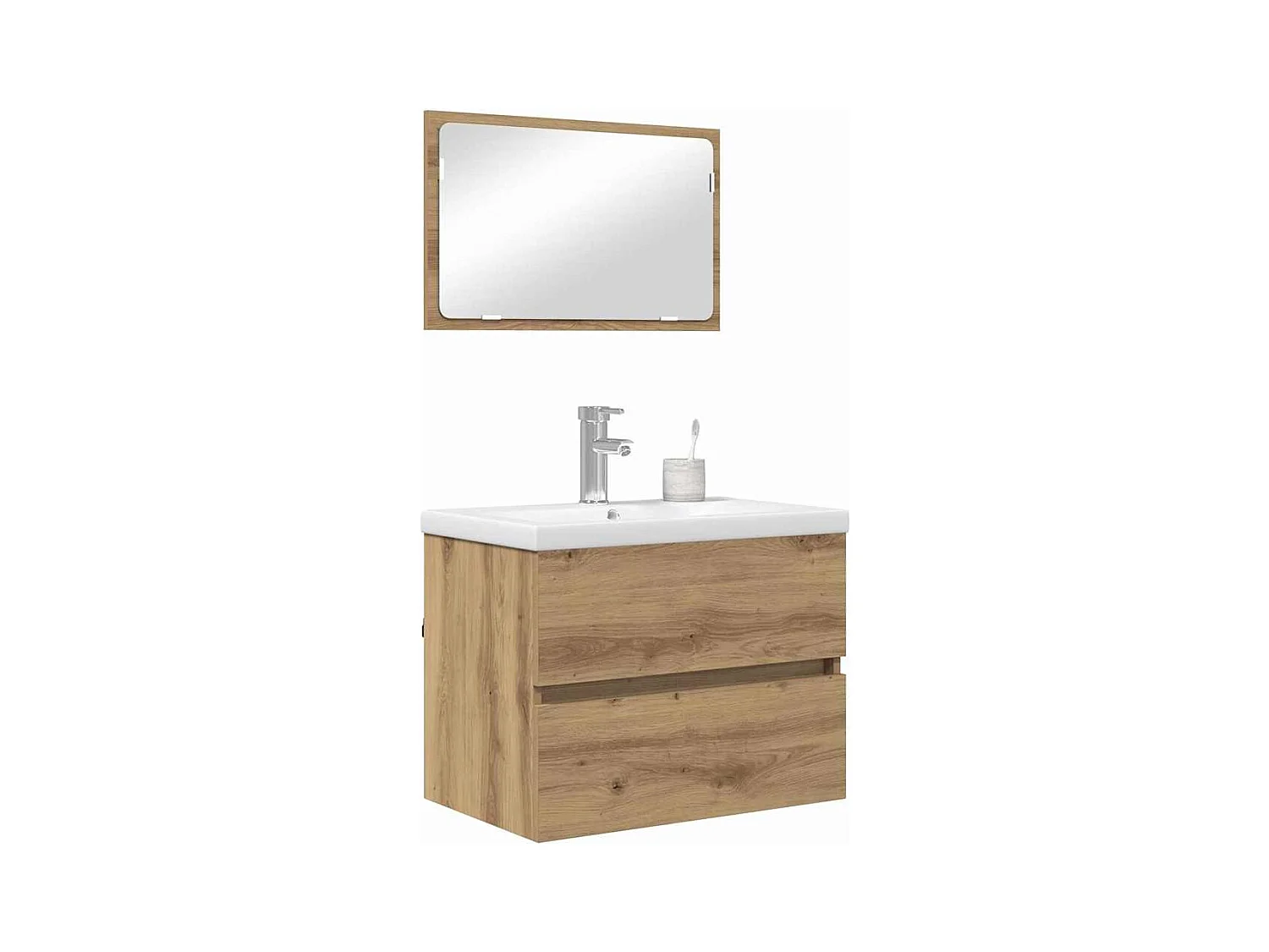 3-delige badkamermeubelset Zwarte eik